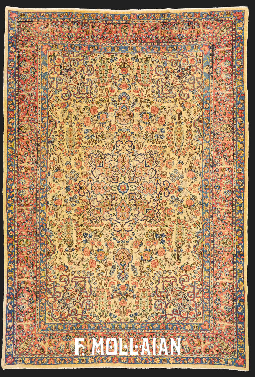 Antique Kerman Rug Beige Color n°:39650818